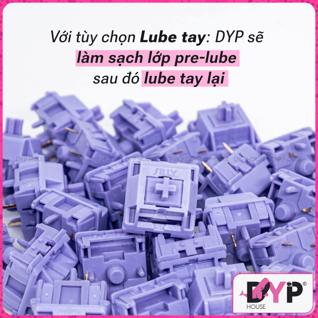 Switch Hyacinth V2U | Sillyworks | Linear 52g | Stem dài | 5 pin | Switch bàn phím cơ-Sound test dưới mô tả | dyp house