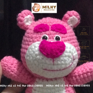 Gấu lotso, gấu dâu bằng len handmade đáng yêu
