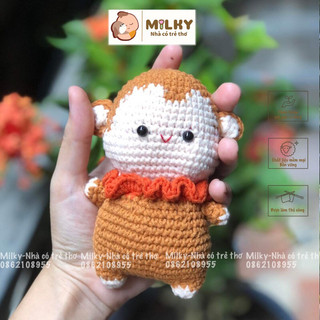 Bé khỉ Milky bằng len dễ thương handmade 100%