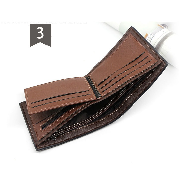 Ví da nam gấp đôi da mềm nhiều ngăn mẫu mới nhiều ngăn