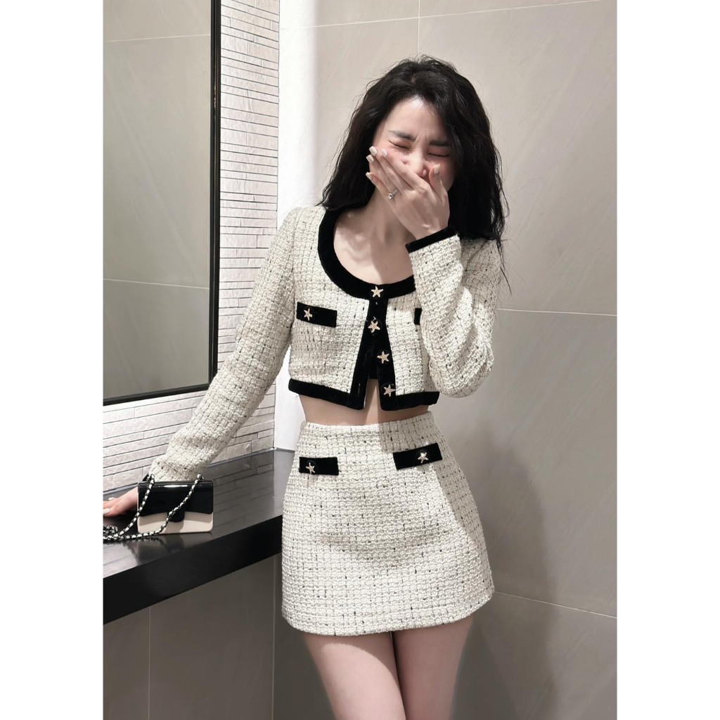 S2 - Set dạ tweed mix chân váy sang chảnh