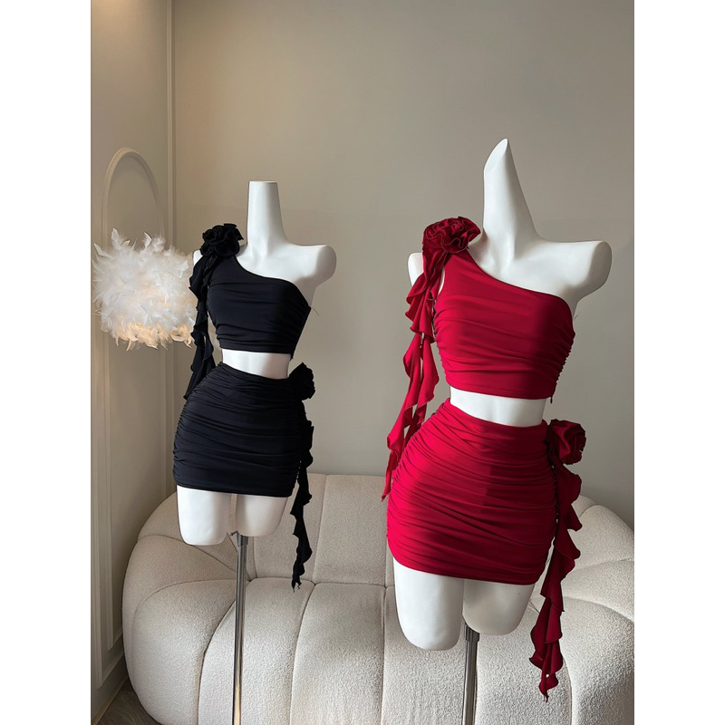 Set hoa tua rua lệch vai y2k