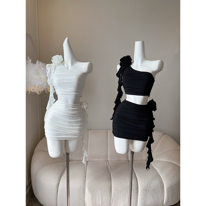 Set hoa tua rua lệch vai y2k