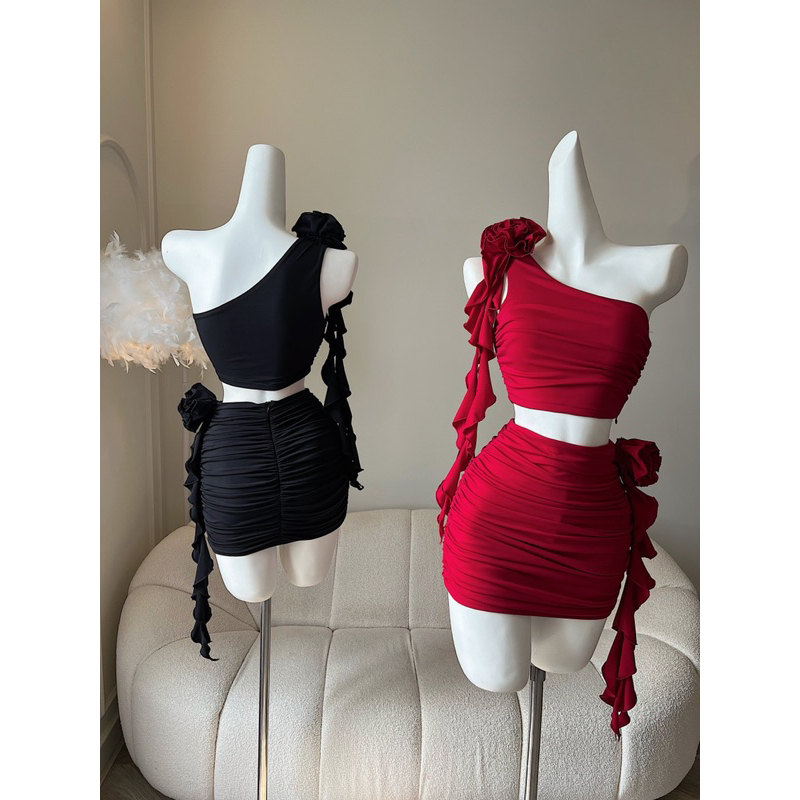 Set hoa tua rua lệch vai y2k