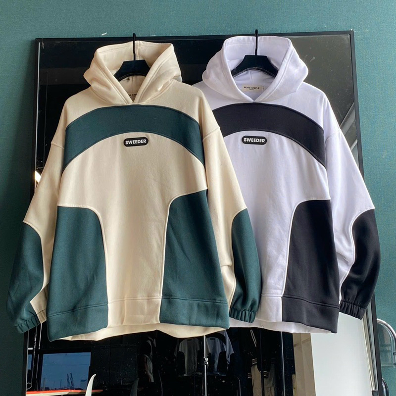 Áo Khoác Hoodie và Áo nỉ nữ WEWE Vải Nỉ Bông màu XANH/ĐEN 🖤 Nam nữ unisex 🖤 Áo hoodie có mũ Form Rộng July7store 🔥