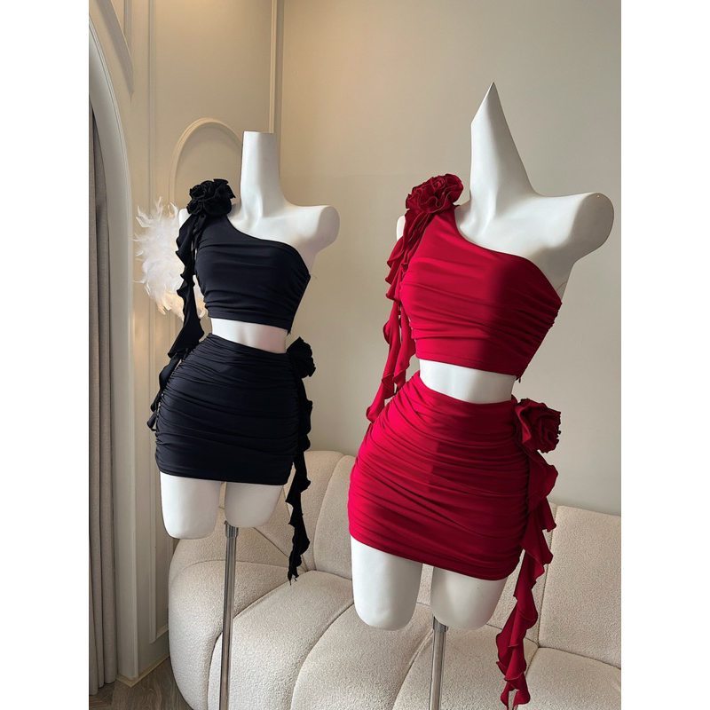 Set hoa tua rua lệch vai y2k