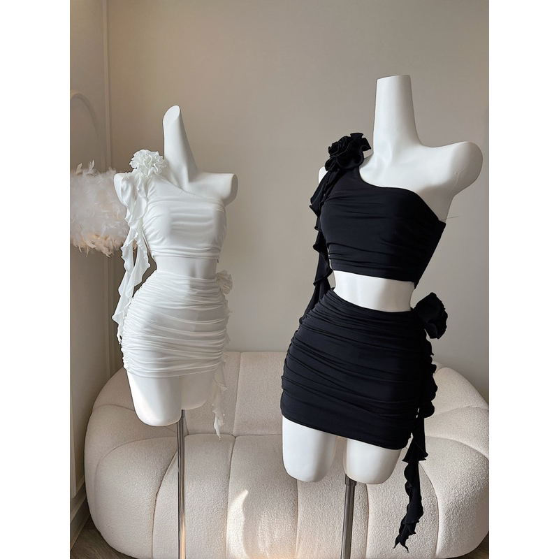 Set hoa tua rua lệch vai y2k