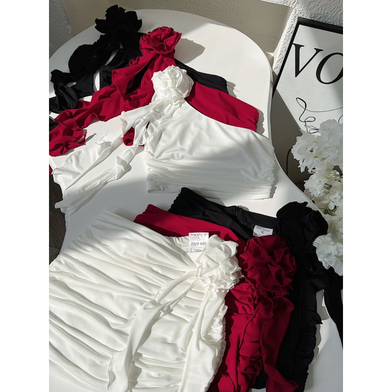 Set hoa tua rua lệch vai y2k