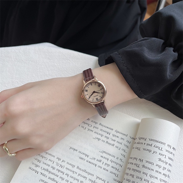 Đồng Hồ Nữ Thời Trang Vintage BRASH Mặt Nhỏ Dây Da Mềm Cao Cấp DH26