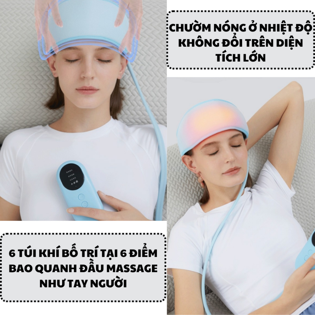 Máy massage đầu đai quấn DAITASHI DXT-2, mát xa nén khí gia nhiệt thư giãn giảm căng thẳng đau đầu