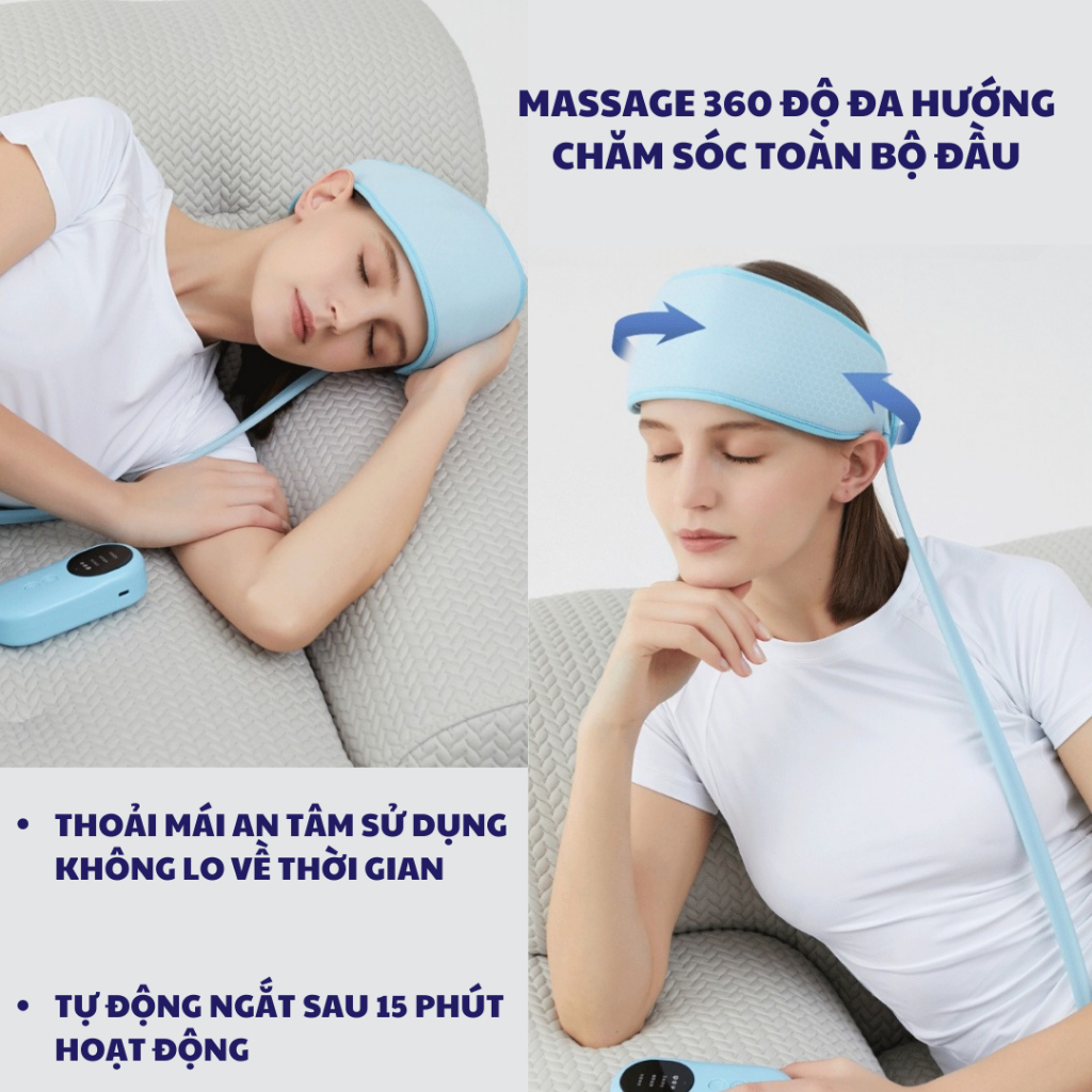 Máy massage đầu đai quấn DAITASHI DXT-2, mát xa nén khí gia nhiệt thư giãn giảm căng thẳng đau đầu