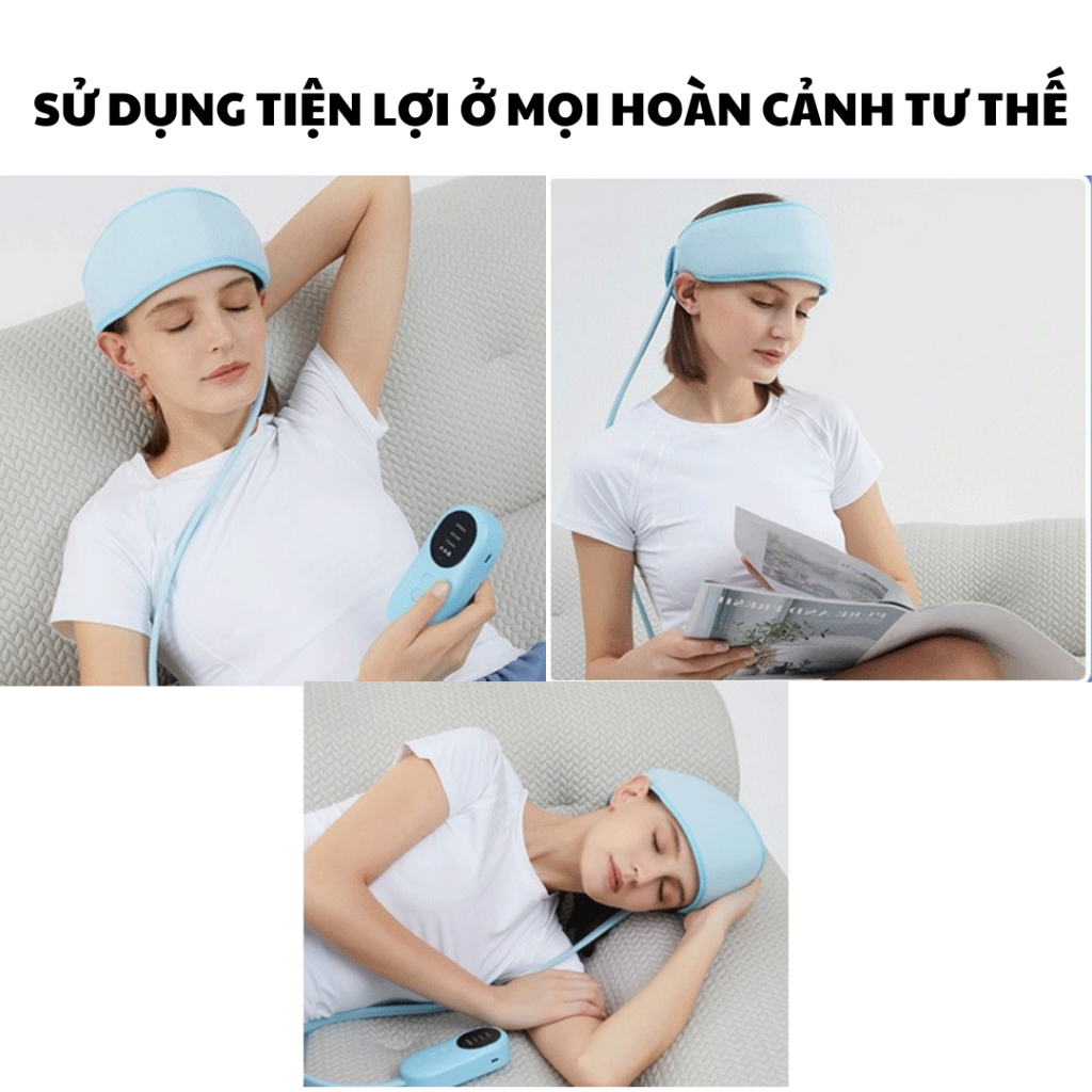 Máy massage đầu đai quấn DAITASHI DXT-2, mát xa nén khí gia nhiệt thư giãn giảm căng thẳng đau đầu