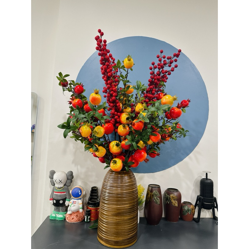 Cành đào đông  có 12 nhánh cao cấp, phụ kiện tết và trang trí nhà cửa