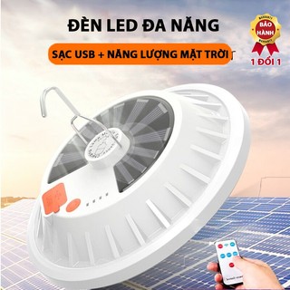 Đèn LED treo sạc tích điện + sạc năng lượng mặt trời siêu sáng, kháng nước IP65