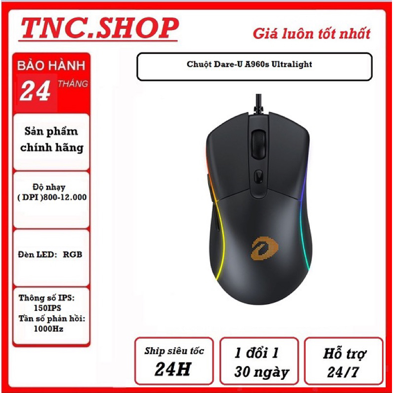 Chuột DareU A960S RGB Ultra LightWeight