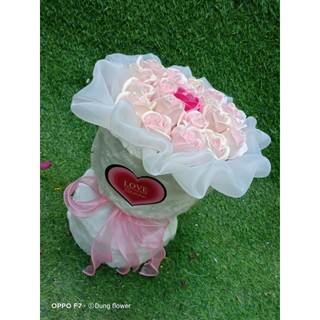 CỐT CẮM HOA CUTE lông thỏ.(20b sáp)