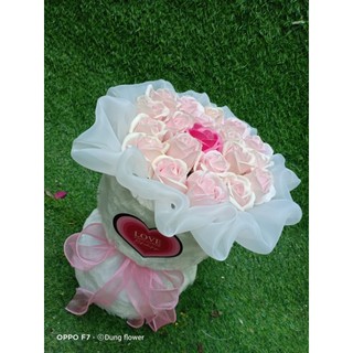 CỐT CẮM HOA CUTE lông thỏ.(20b sáp)