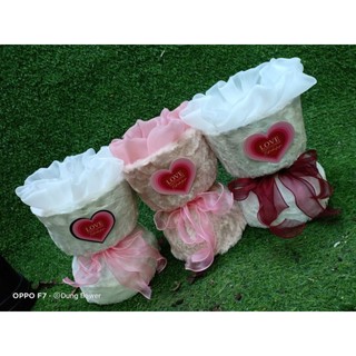 CỐT CẮM HOA CUTE lông thỏ.(20b sáp)