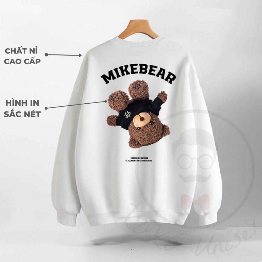 Áo sweater nam nữ nỉ bông Gấu Mi form rộng unisex, nỉ cổ tròn ulzzang phong cách Hàn Quốc mặc nhóm, đôi, cặp