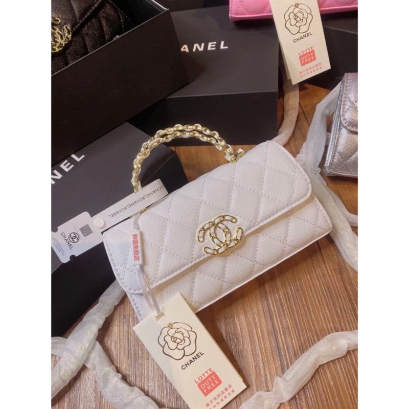 Túi Xách Nữ Size 19cm khóa Nam Châm Hoạ Tiết Hàng Cao cấp Full box Nguyên siêu