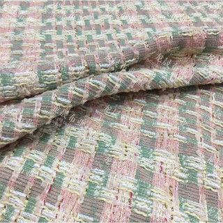 Vải dạ tweed kẻ xanh hồng