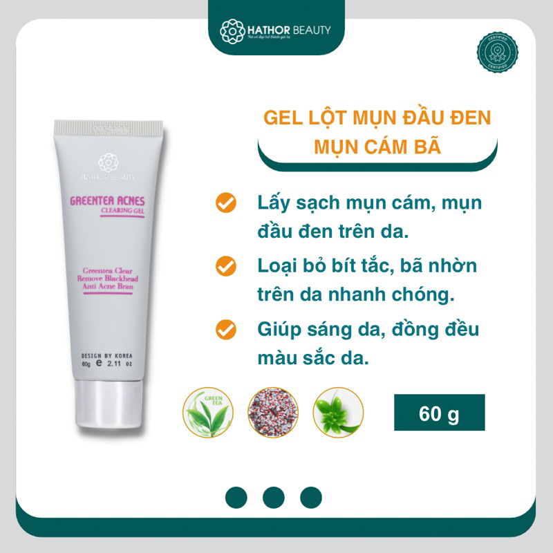 Gel lột mụn đầu đen mụn cám Hathor Beauty chăm sóc da mụn hiệu quả tuýp 60g