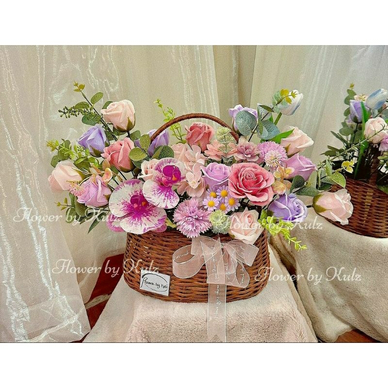 Túi Xách mây cắm hoa