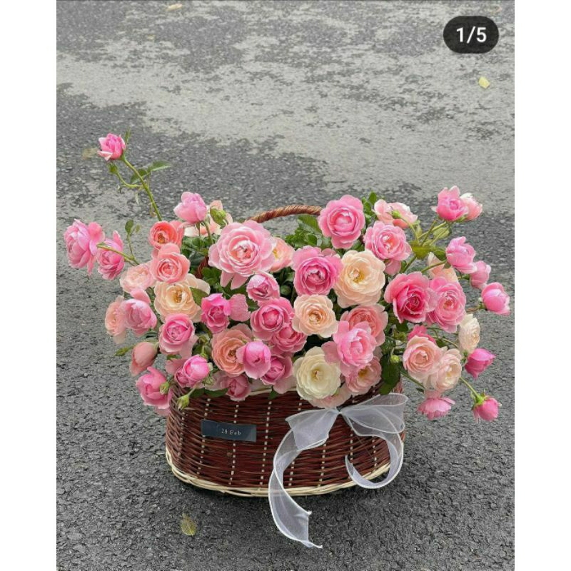 Túi Xách mây cắm hoa