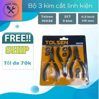 Bộ 3 kìm cắt chân linh kiện 4,5 inch tolsen 10038