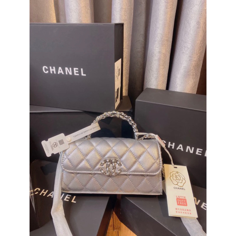 Túi Xách Nữ Size 19cm khóa Nam Châm Hoạ Tiết Hàng Cao cấp Full box Nguyên siêu