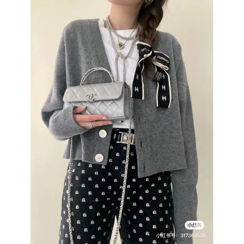 Túi Xách Nữ Size 19cm khóa Nam Châm Hoạ Tiết Hàng Cao cấp Full box Nguyên siêu