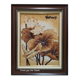 Tranh gạo hoa sen, quà lưu niệm Việt Nam