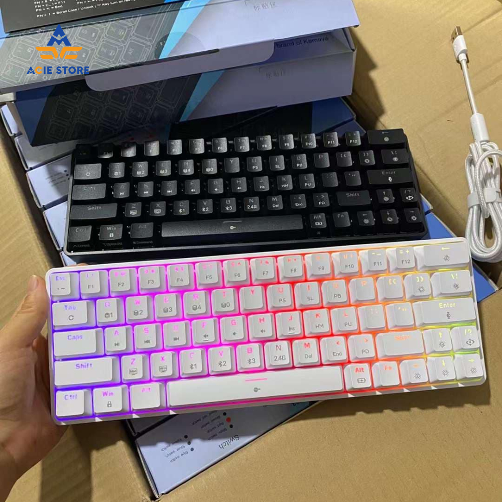 Bàn Phím Cơ Không Dây Bluetooth TMKB T68SE By Kemove Văn Phòng, Gaming Led RGB ACIE STORE