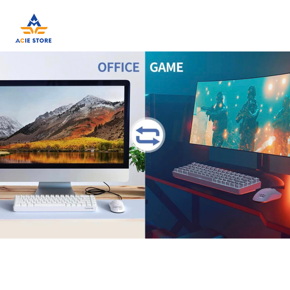 Bàn Phím Cơ Không Dây Bluetooth TMKB T68SE By Kemove Văn Phòng, Gaming Led RGB ACIE STORE