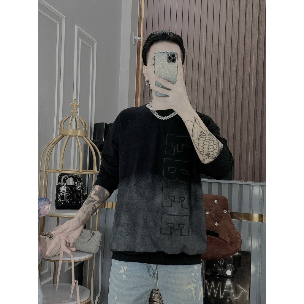 Áo nỉ thu đông cặp đôi kiểu dáng sweater loang màu in chữ chất nỉ 2 da dày dặn y hình