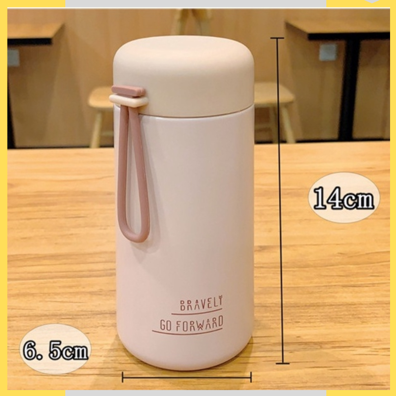 Bình Giữ Nhiệt Mini Inox 304 Cao Cấp Dung Tích 270ml Tiện Dụng, Bình Nước Nhỏ Gọn Phong Cách Hàn Quốc Có Quai Xách