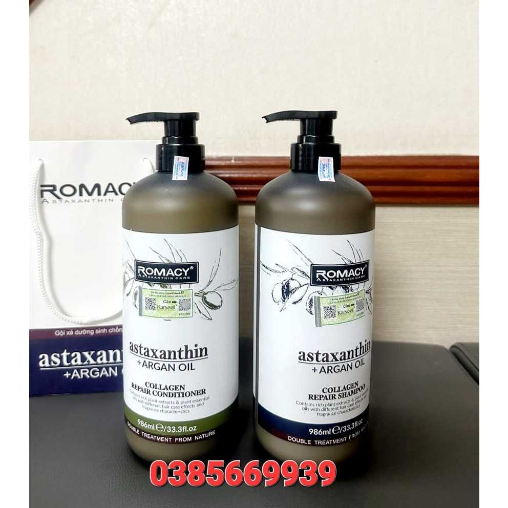 Dầu gội xả Romacy Astaxanthin mềm mượt cho tóc 1000ml