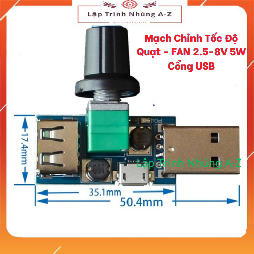 Mạch Chỉnh Tốc Độ Quạt - FAN 2.5-8V 5W Cổng USB