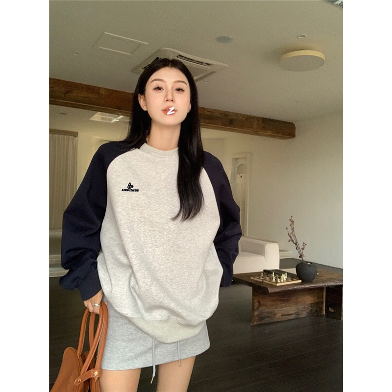 Áo Sweater Raglan, Áo Sweater Basic Form Rộng Phong Cách Ullzang