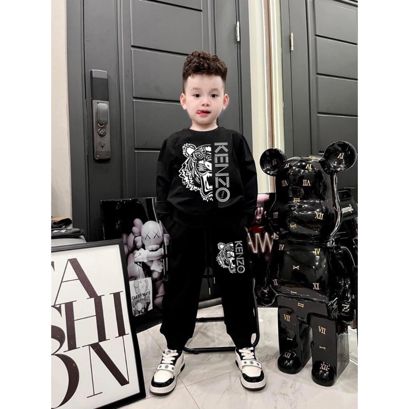 Set bộ nỉ da cá in hình hổ Ken cho bé trai có 2 màu size từ 12-35 cân