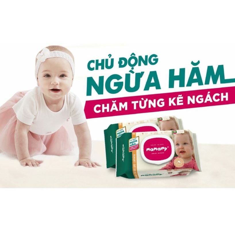 Khăn Ướt Không Mùi Mamamy 100 tờ ngừa hăm