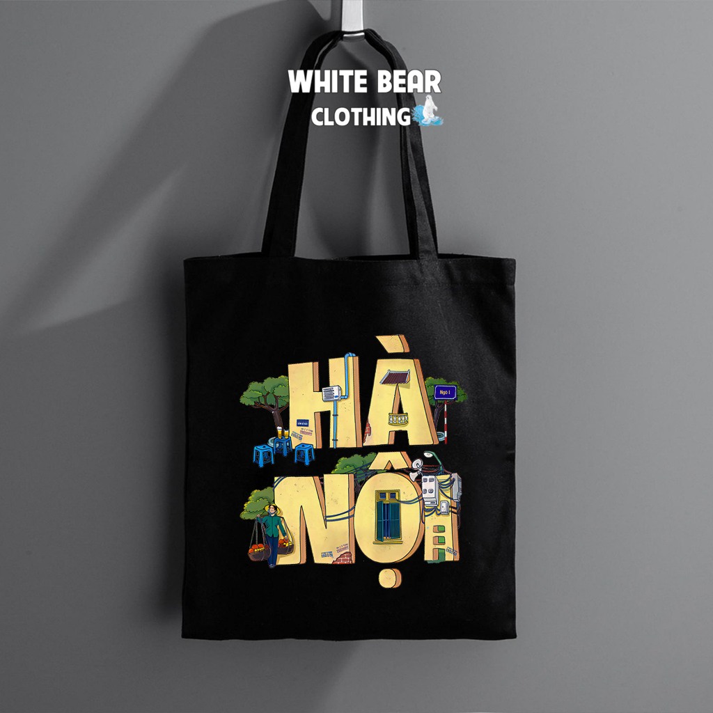 Túi tote canvas in theo yêu cầu WHITE BEAR CLOTHING