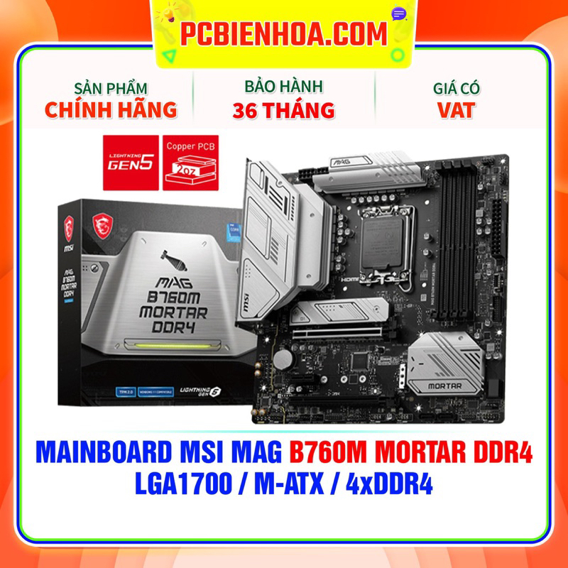 Bo Mạch Chủ MAINBOARD MSI MAG B760M MORTAR DDR4 ( LGA1700 / M-ATX / 4XDDR4 )- HÀNG CHÍNH HÃNG 36T | BigBuy360 - bigbuy360.vn