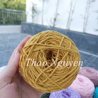 Dây thừng cotton đan macrame 2mm, sợi móc túi mũ. Nhiều màu sắc