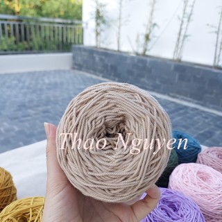Dây thừng cotton đan macrame 2mm, sợi móc túi mũ. Nhiều màu sắc