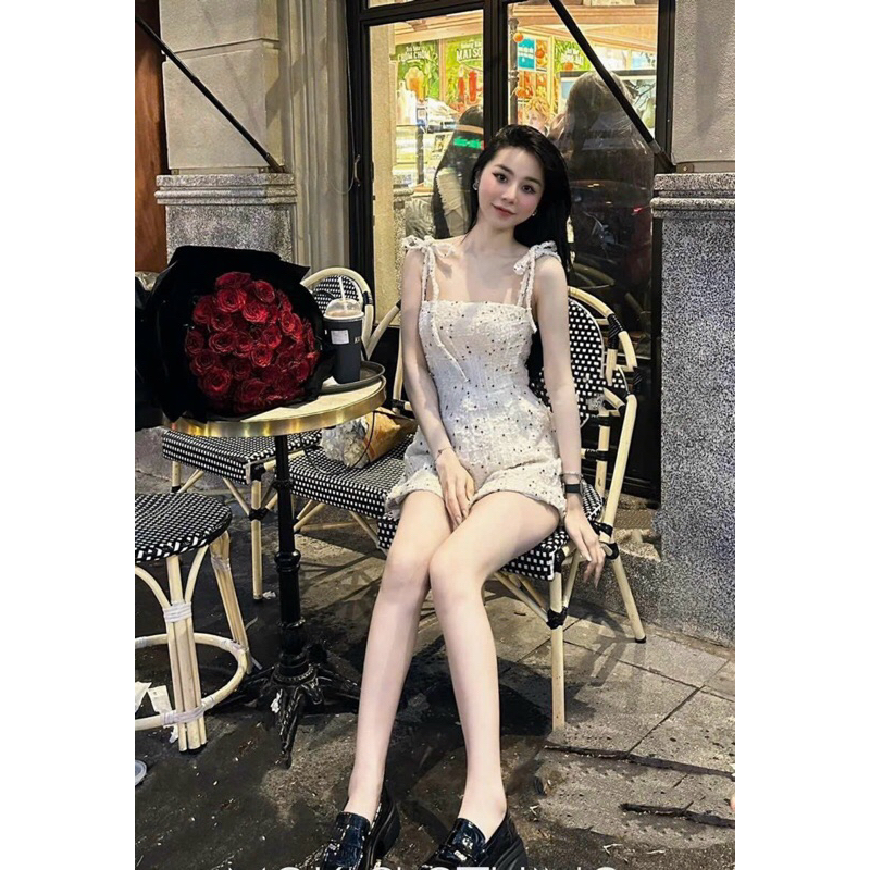 Jump dạ bling 2s nơ vai lật lai