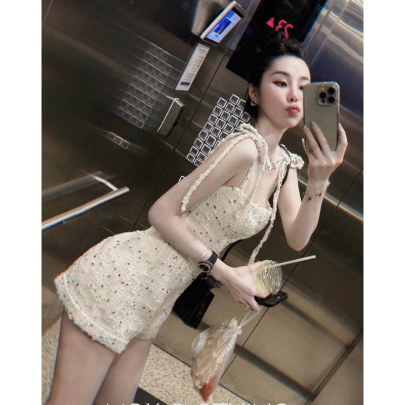 Jump dạ bling 2s nơ vai lật lai