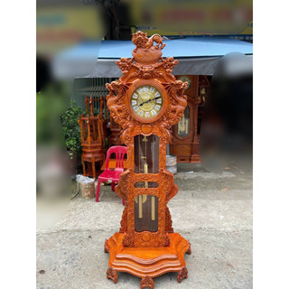 Đồng hồ cây lân đỉnh gỗ hương hàng đẹp