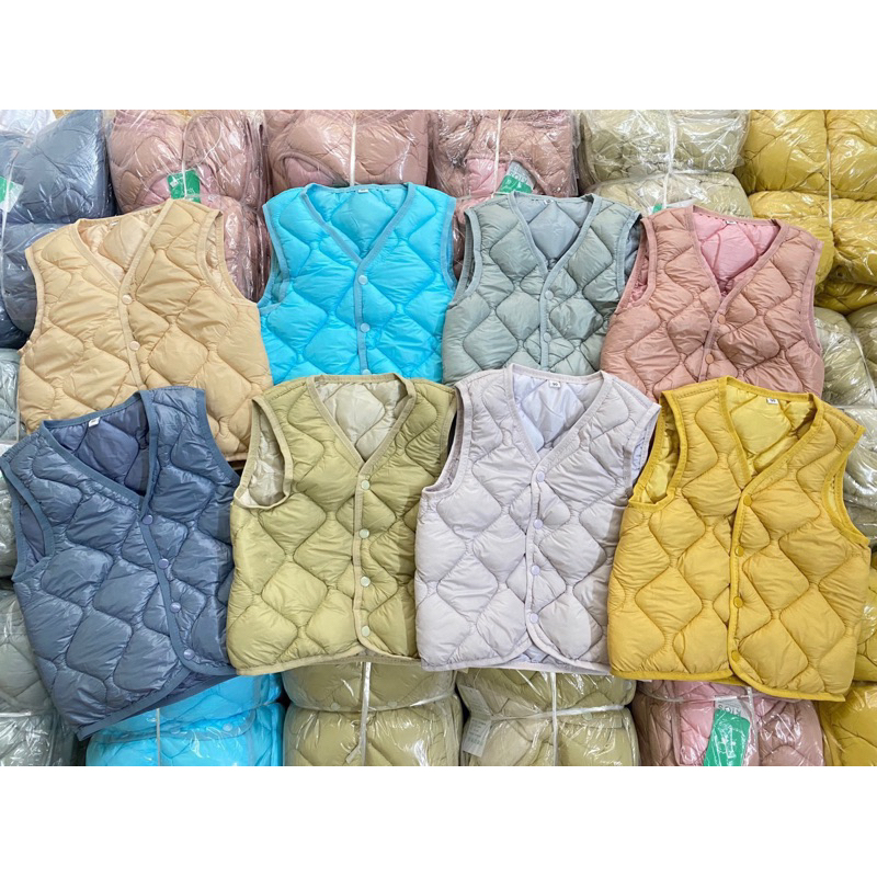 Áo Gile Phao cho bé trai, bé gái chất Siêu nhẹ cho bé từ 9kg-18kg