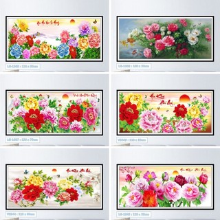 Tranh đính đá hoa mẫu đơn - tranh đính đá tự làm, bút, sáp, khay, túi đá